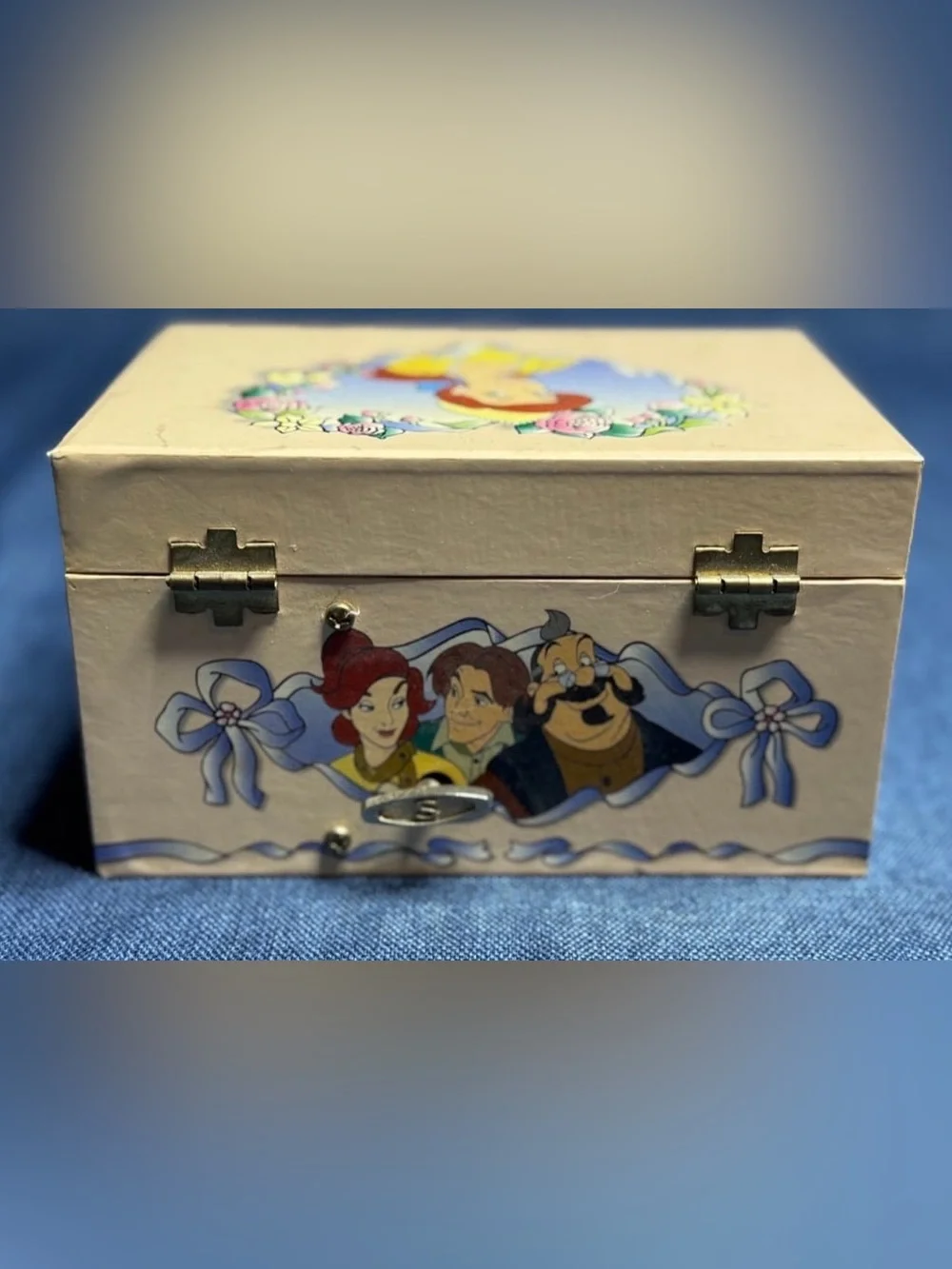 Vintage 90’s RARE Anastasia Music Box w/ Spinning Figurine & Mirror Collectible